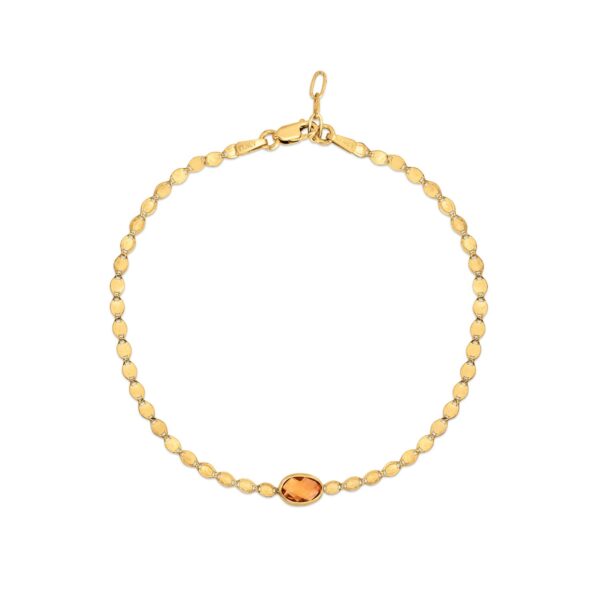 14K Yellow Gold Citrine Mirrored Chain Bracelet (2.20 mm) - alternate view 2