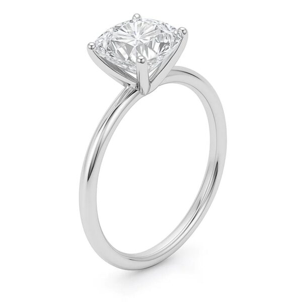 3 Carat Cushion Lab Grown IGI G/VS1 Diamond Solitaire Ring in 14K White Gold - alternate view 2