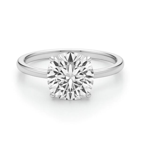 3 Carat Cushion Lab Grown IGI G/VS1 Diamond Solitaire Ring in 14K White Gold - alternate view 3