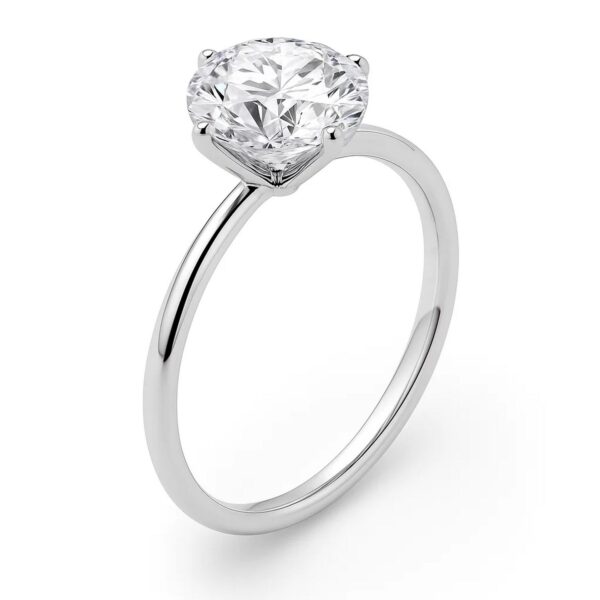 3 Carat Round Lab Grown IGI G/VS1 Diamond Solitaire Ring in 10K White Gold - alternate view 2