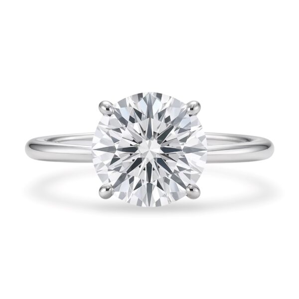 3 Carat Round Lab Grown IGI G/VS1 Diamond Solitaire Ring in 10K White Gold - alternate view 3