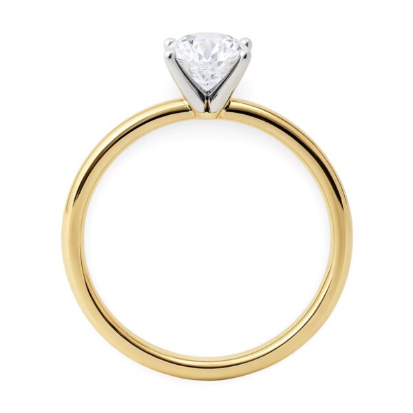 1 Carat Round Lab Grown IGI G/VS1 Diamond Solitaire Ring in 10K Yellow Gold - alternate view 3