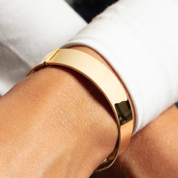 Designer Medium Width Bracelet in 14K Yellow Gold (14.50 mm) - alternate view 3