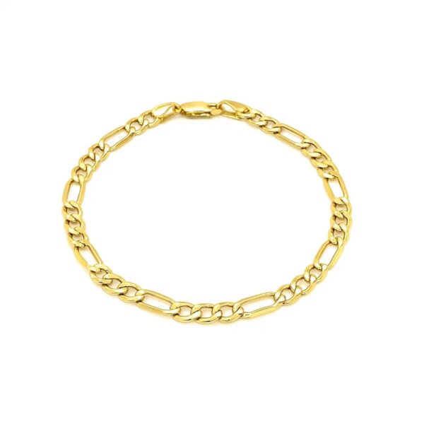 10k Yellow Gold Lite Figaro Bracelet (4.70 mm) - alternate view 2
