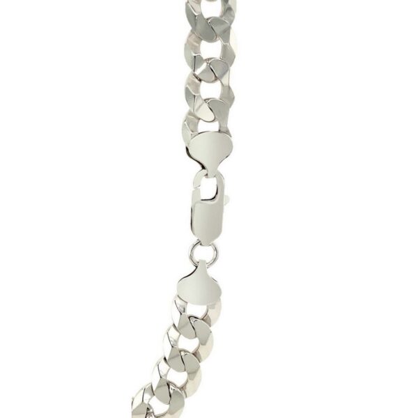 Rhodium Plated Sterling Silver Curb Style Chain (10.20 mm) - alternate view 4