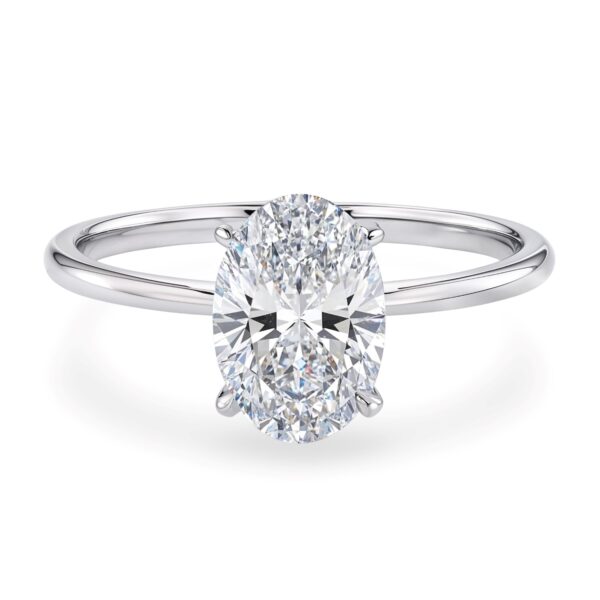 1 1/2 Carat Oval Lab Grown IGI G/VS1 Diamond Solitaire Ring in 10K White Gold - alternate view 2