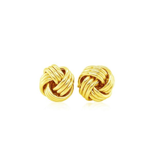Love Knot Post Earrings in 14k Yellow Gold - alternate view 2
