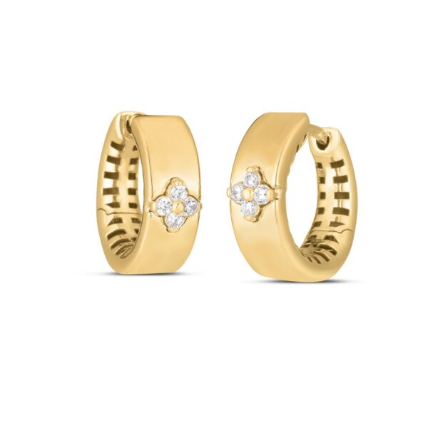 14k Yellow Gold Trilogy Diamond Clover Earrings - J - alternate view 2
