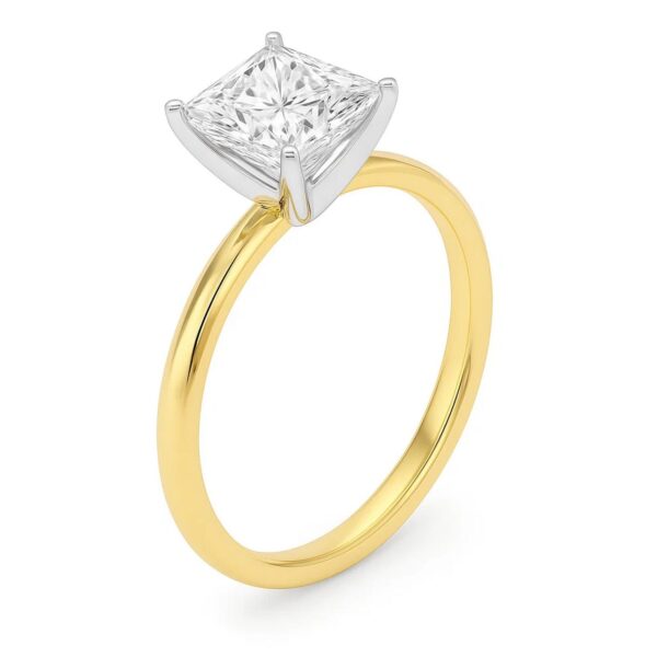 2 Carat Princess Lab Grown IGI G/VS1 Diamond Solitaire Ring in 14K Yellow Gold - alternate view 2