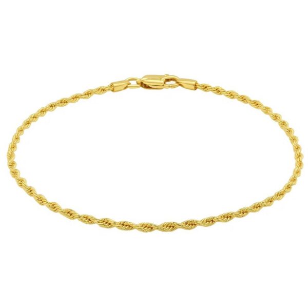 10k Yellow Gold Solid Diamond Cut Rope Bracelet (1.80 mm) - alternate view 3