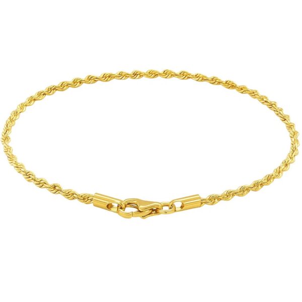 10k Yellow Gold Solid Diamond Cut Rope Bracelet (1.80 mm) - alternate view 4