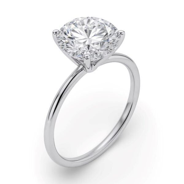 3 Carat Round Lab Grown IGI G/VS1 Diamond Solitaire Ring in 14K White Gold - alternate view 2