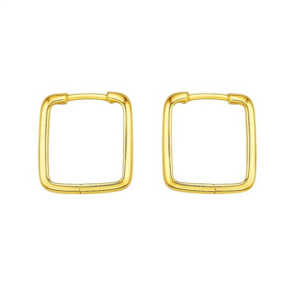 14 Yellow Gold Square Hoop Earrings - alternate view 2