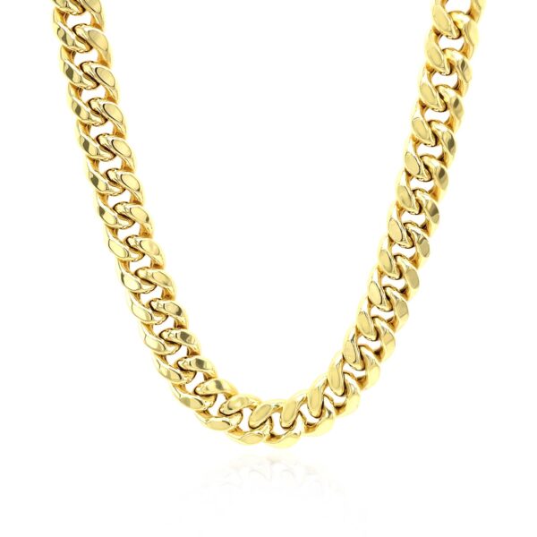 14k Yellow Gold Semi Solid Miami Cuban Chain (7.20 mm) - alternate view 2