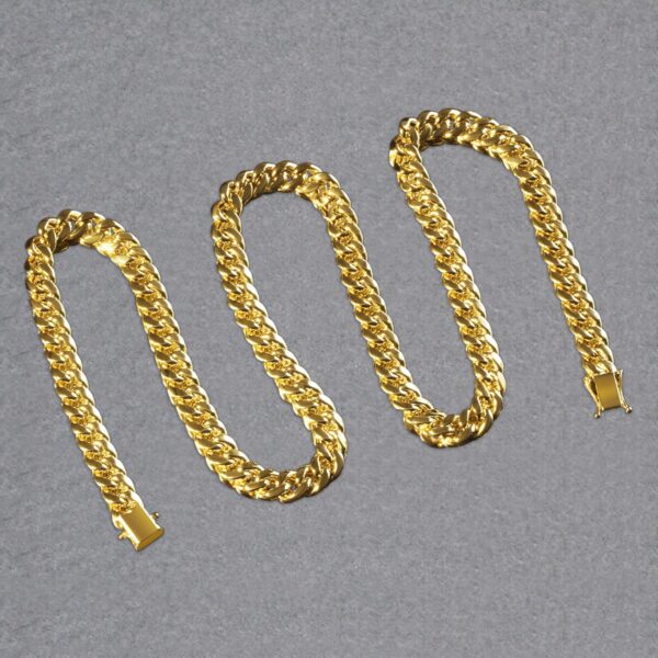 14k Yellow Gold Semi Solid Miami Cuban Chain (7.20 mm) - alternate view 5