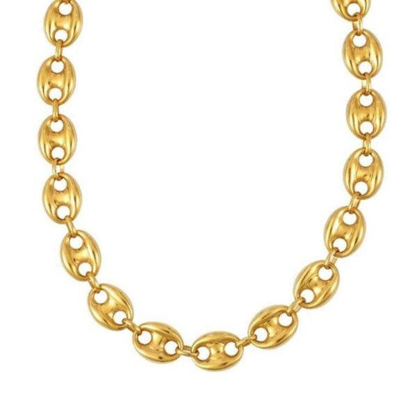 Puffed Mariner Link 12mm Necklace in 14K Yellow Gold - alternate view 2