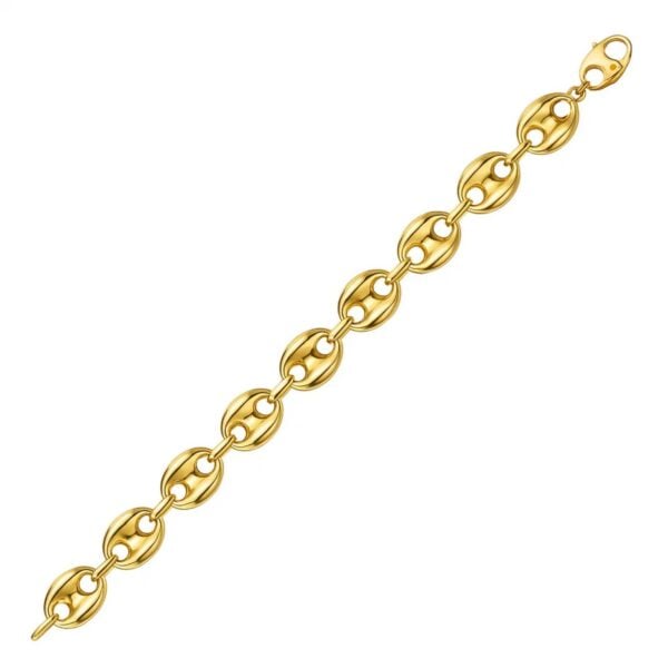 Puffed Mariner Link 12mm Necklace in 14K Yellow Gold - alternate view 3