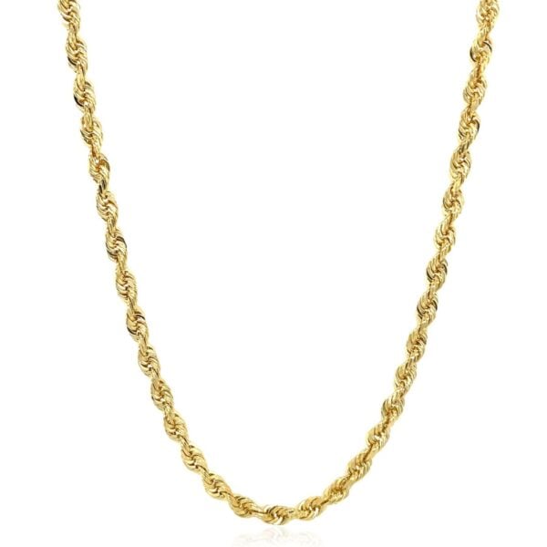 10K Yellow Gold Hollow Diamond Cut Rope Chain (4.0 mm) - alternate view 2