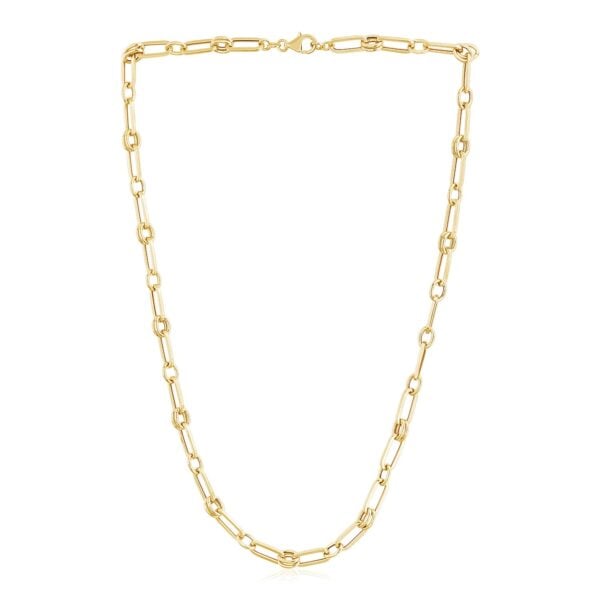 14k Yellow Gold High Polish Paperclip Rondel Link Chain (5.60 mm) - alternate view 2