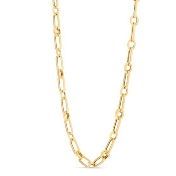 14k Yellow Gold High Polish Paperclip Rondel Link Chain (5.60 mm) - alternate view 4