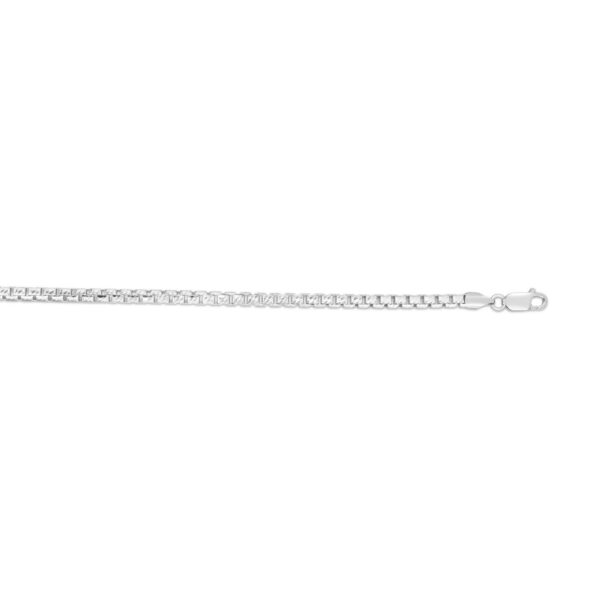Sterling Silver Rhodium Plated Rockstar Cut Round Box Chain (3.90 mm) - alternate view 3