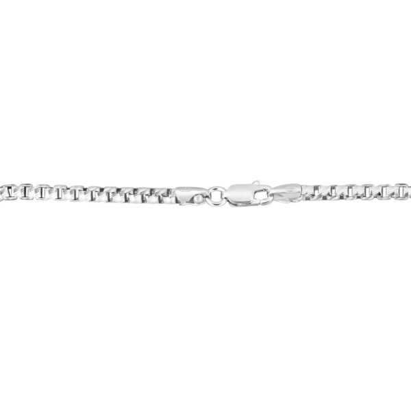 Sterling Silver Rhodium Plated Rockstar Cut Round Box Chain (3.90 mm) - alternate view 4