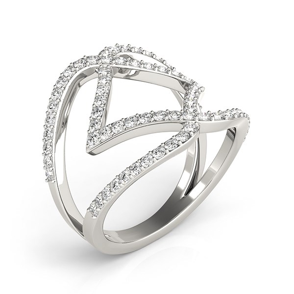 14k White Gold Entwined Design Diamond Dual Band Ring (3/4 cttw) - alternate view 3