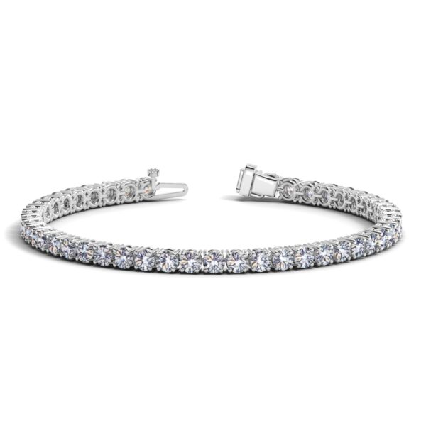Lab Grown Round Diamond Tennis Bracelet in 14k White Gold (10 cctw F/G VS2/SI1) - F-G