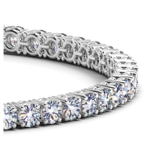 Lab Grown Round Diamond Tennis Bracelet in 14k White Gold (10 cctw F/G VS2/SI1) - F-G - alternate view 2