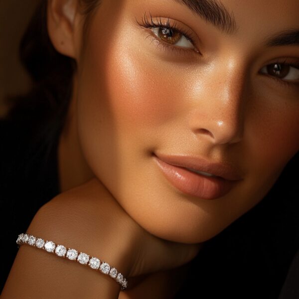 Lab Grown Round Diamond Tennis Bracelet in 14k White Gold (10 cctw F/G VS2/SI1) - F-G - alternate view 4
