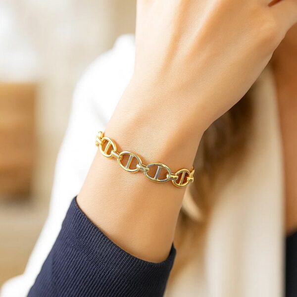 14k Yellow Gold High Polish Mariner Link Bracelet (8.80 mm) - alternate view 2