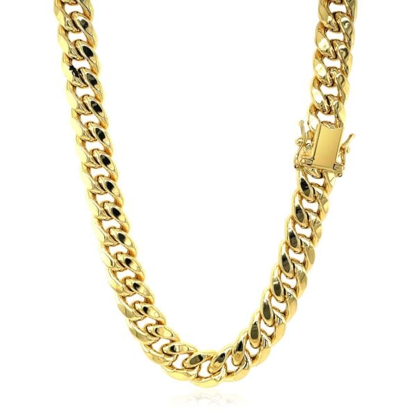 10k Yellow Gold Semi Solid Miami Cuban Chain (9.10 mm) - alternate view 3