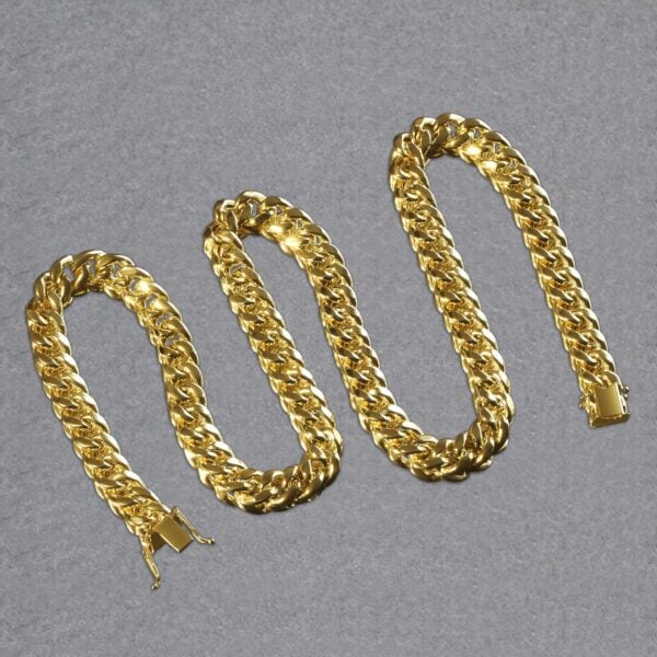 10k Yellow Gold Semi Solid Miami Cuban Chain (9.10 mm) - alternate view 5