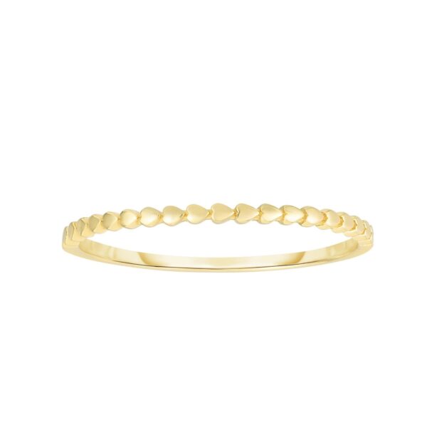 14K Yellow Gold Hearts Stackable Ring - alternate view 2