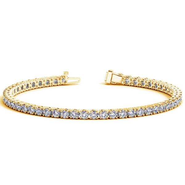 Lab Grown Round Diamond Tennis Bracelet in 14k Yellow Gold (7 cctw F/G VS2/SI1) - F-G