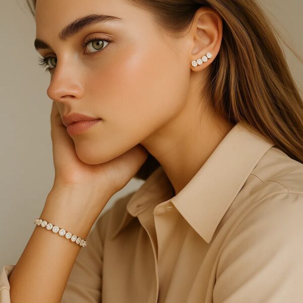 Lab Grown Round Diamond Tennis Bracelet in 14k Yellow Gold (7 cctw F/G VS2/SI1) - F-G - alternate view 5