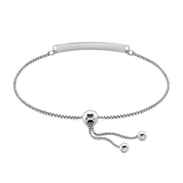 Sterling Silver Adjustable I Love You to the Moon and Back Bracelet (1.20 mm) - alternate view 3