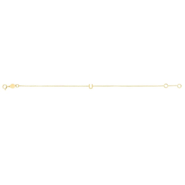 14K Yellow Gold Mini Initial U Bracelet - alternate view 2