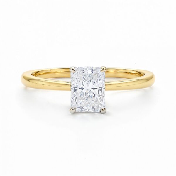 1 Carat Radiant Lab Grown IGI G/VS1 Diamond Solitaire Ring in 14K Yellow Gold - alternate view 3