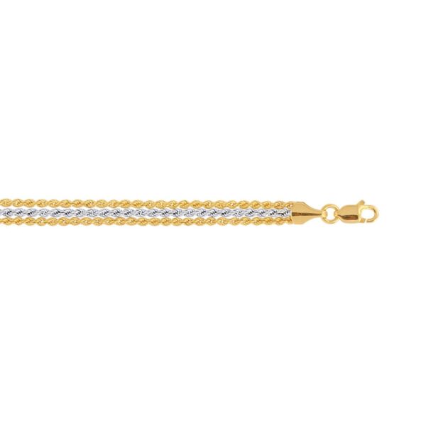 Triple Strand Rope Chain Bracelet in 10k Two Tone Gold (6.35 mm) - Two-Tone Gold - alternate view 2