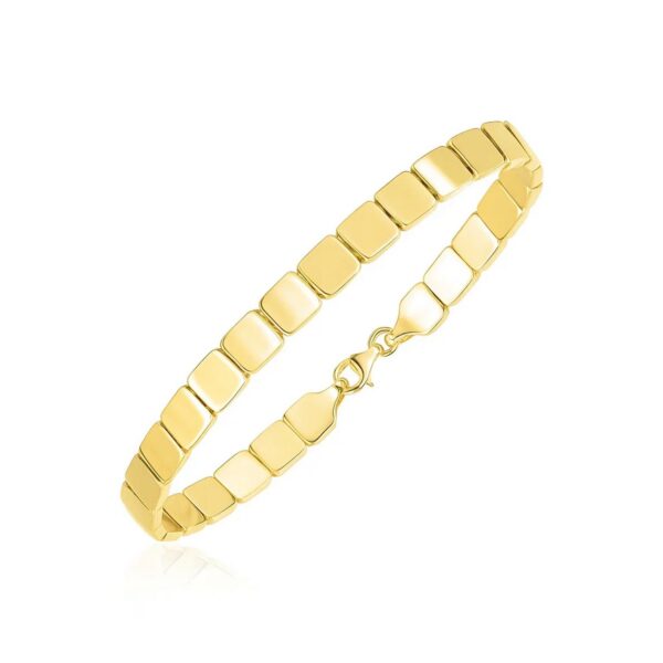 14k Yellow Gold High Polish Square Link Bracelet (6.00 mm) - alternate view 2