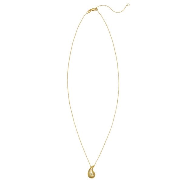 14K Yellow Gold Diamond Raindrop Necklace - alternate view 2