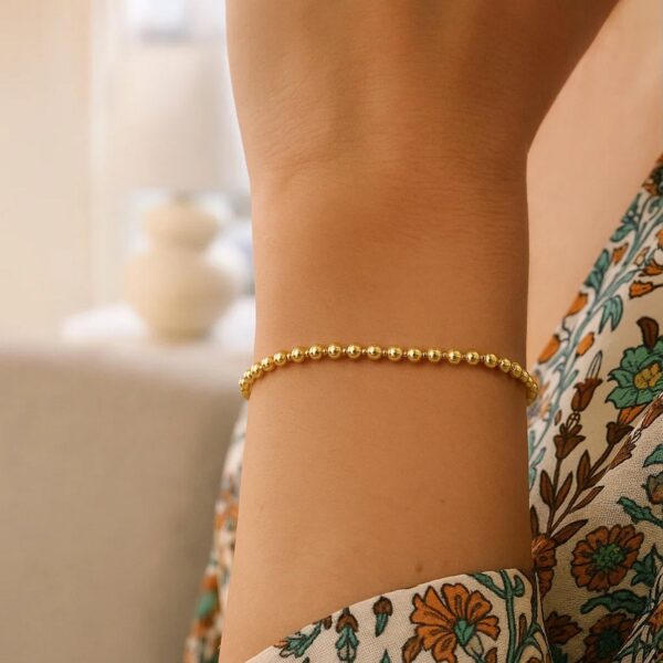 Duo Bead Bracelet in 14K Yellow Gold (3.00mm) - alternate view 3
