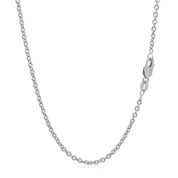 14k White Gold Round Cable Link Chain (1.9 mm) - alternate view 3