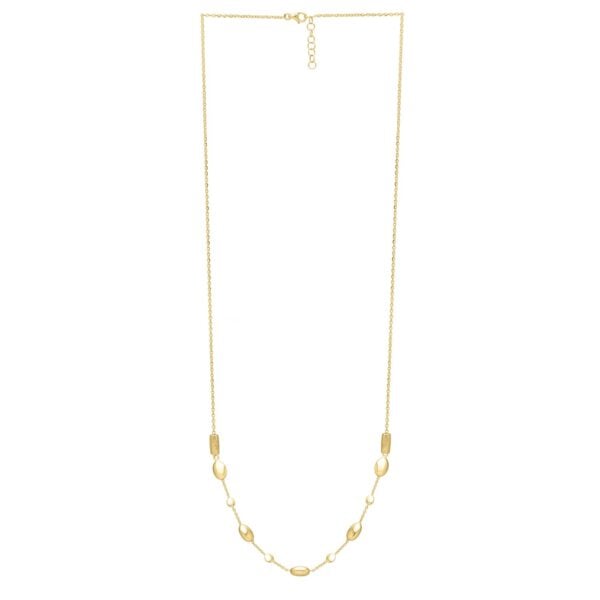 Adjustable Puff Pebble Necklace in 14K Yellow Gold - alternate view 2