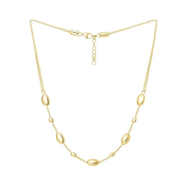 Adjustable Puff Pebble Necklace in 14K Yellow Gold - alternate view 3