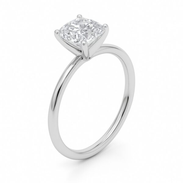 1 1/2 Carat Cushion Lab Grown IGI G/VS1 Diamond Solitaire Ring in 14K White Gold - alternate view 2