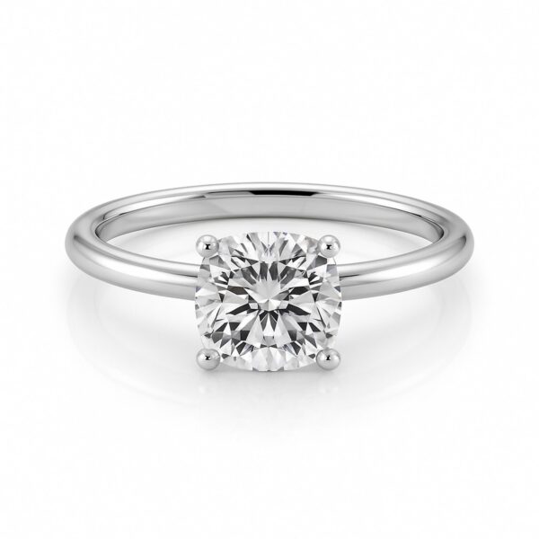 1 1/2 Carat Cushion Lab Grown IGI G/VS1 Diamond Solitaire Ring in 14K White Gold - alternate view 3