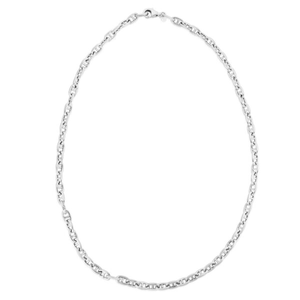 Sterling Silver Rhodium Plated Puffed Mariner Bracelet (5.90 mm) - alternate view 3