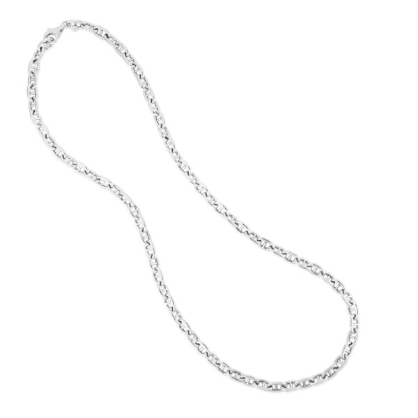 Sterling Silver Rhodium Plated Puffed Mariner Bracelet (5.90 mm) - alternate view 4